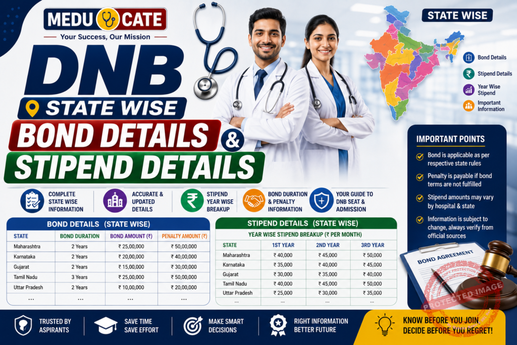 DNB Counselling 2026: DNB Bond and Stipend Hospital Wise Details