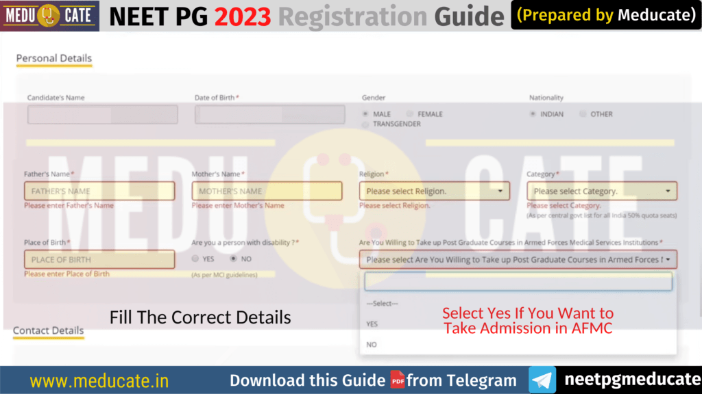 How to fill NEET PG 2023 Application 