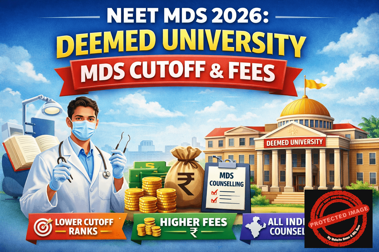deemed university mds cutoff and fees