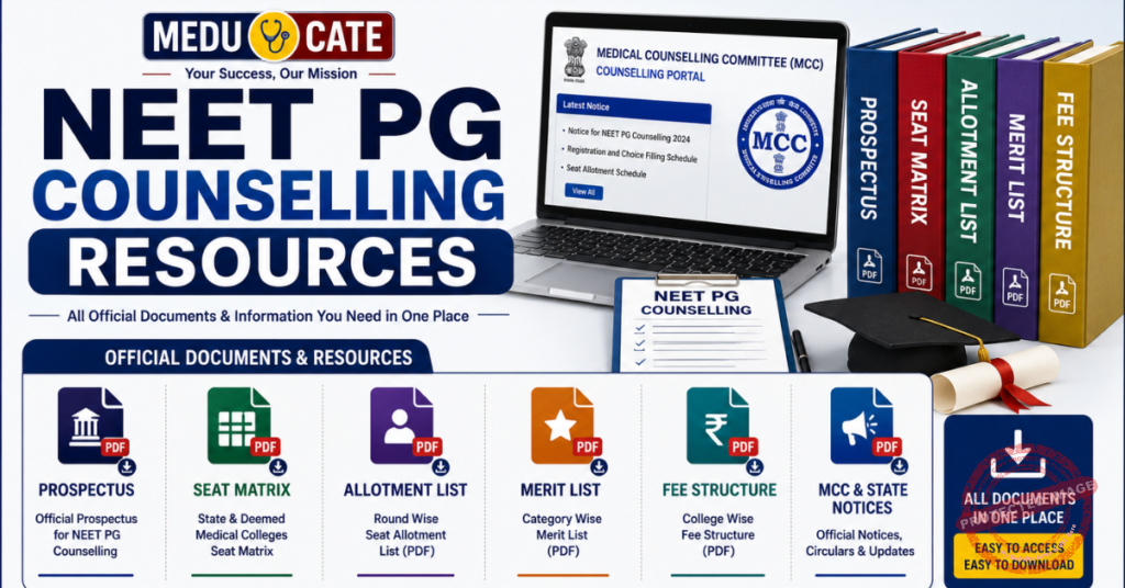 West Bengal NEET PG Counselling Resources: Prospectus, Merit List, Allotment List, Seat Matrix